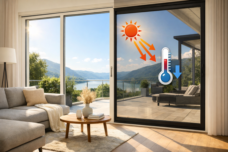 Réduire la chaleur derrière une baie vitrée sans perdre la lumière : solutions et conseils