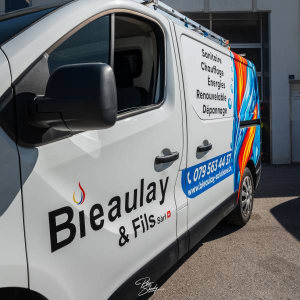 Marquage publicitaire complet pour Bieaulay & Fils Sàrl : une réalisation 100% maîtrisée en interne