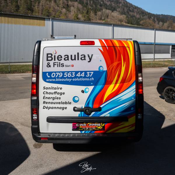 Marquage publicitaire complet pour Bieaulay & Fils Sàrl : une réalisation 100% maîtrisée en interne