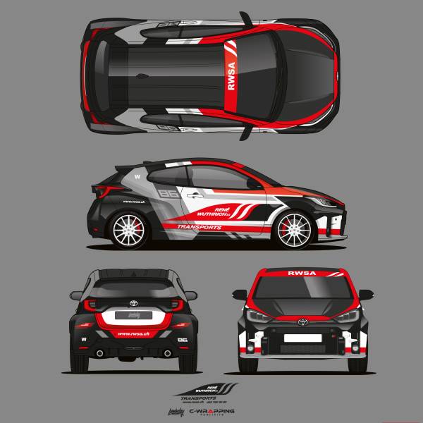 Maquette pour une Toyota Yaris GR Préparée Novidem compresseur en covering complet